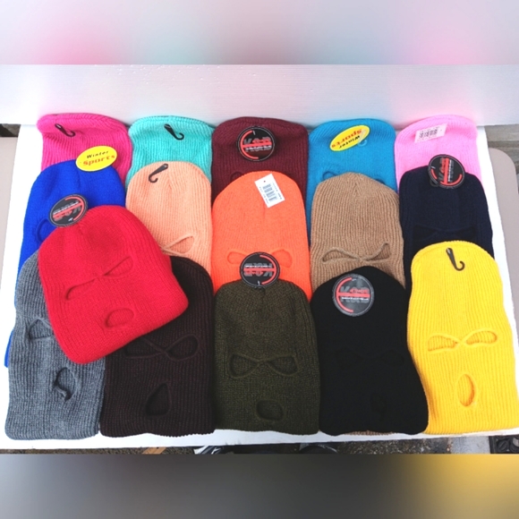 KNITTED 3 HOLE SKI MASK - Winter Hat - Picture 6 of 16